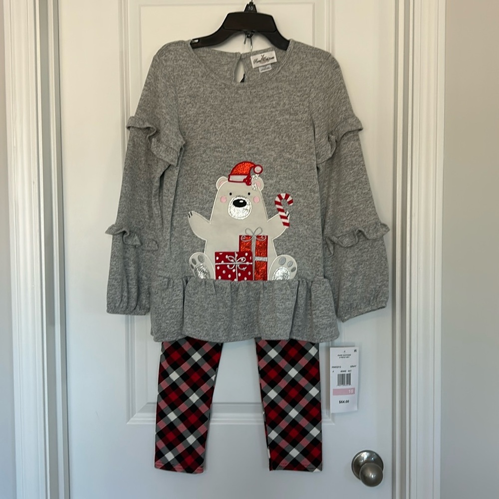 NWT. Girls Rare Editions, Size 10, Christmas Polar Bear Set.